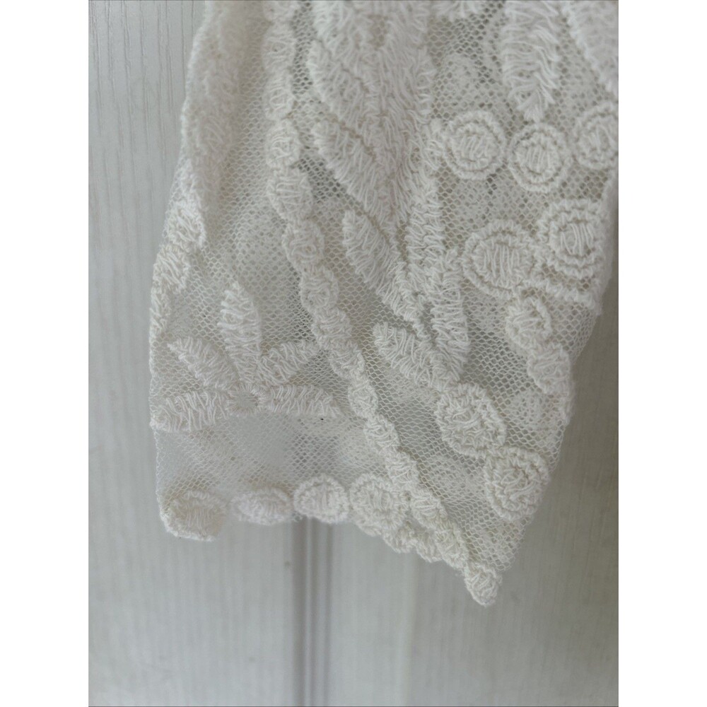 Maurices Womens S Beige Sheer Open Lace Crochet Top Cover Up Whimsycore Boho - Picture 6 of 11